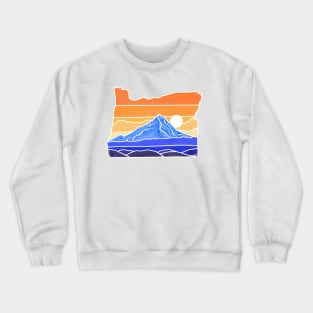 Mt. Hood Sunrise Color Block Crewneck Sweatshirt